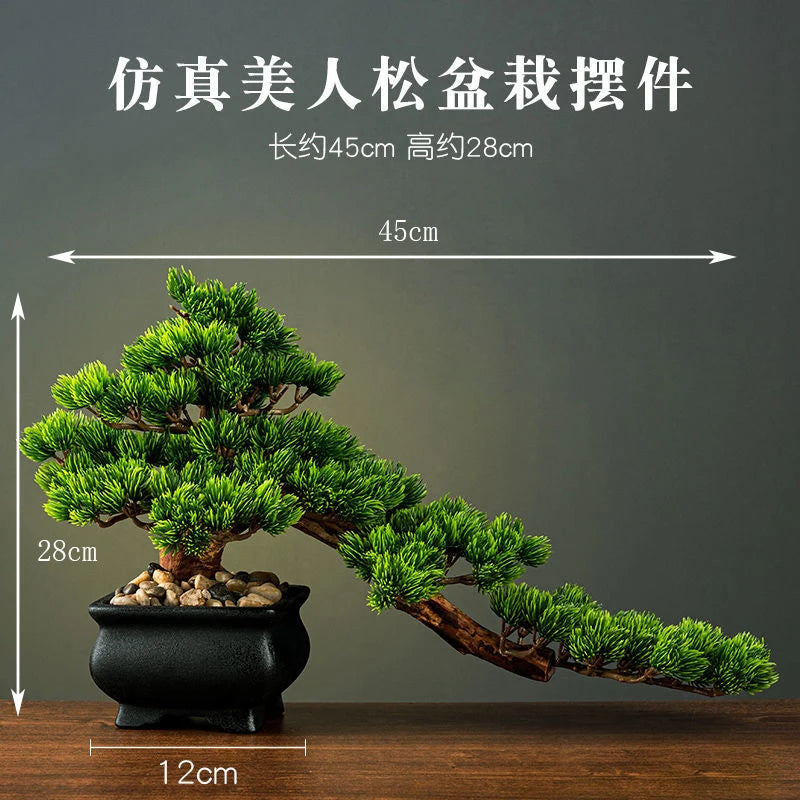 décoration intérieure faux arbre bonsaï style chinois pour un paysage apaisant