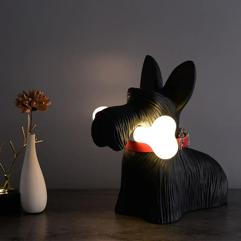 lampe de bureau en résine chien dessin animé décoration intérieure enfant