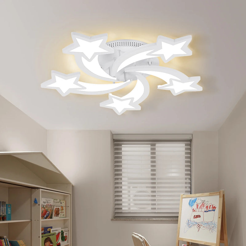 Étoile Led plafonniers acrylique lustres lampe pour enfants garçon et fille chambre salon salle à manger Design intérieur lumières