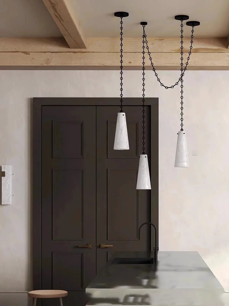 lustre led en marbre sur mesure décoration intérieure