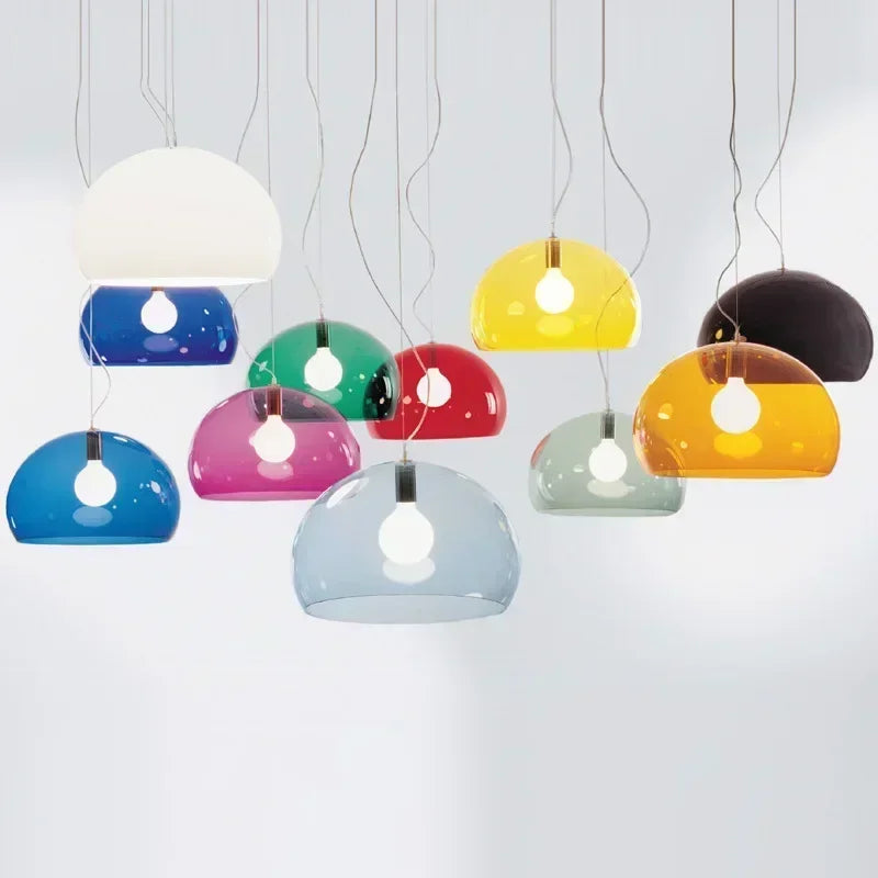 Italian Designer Dome Pendant Lamp Colorful Acrylic Chandelier Ceiling Suspenion Hanging Light with E27 Bulb