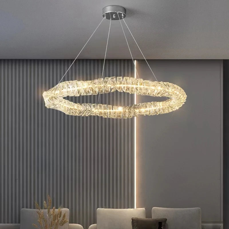 2024 Luxury K9 Crystals Chandelier Led Pendant Lights Steel Luxury Hanging Lamp Fixtures For Home decoration