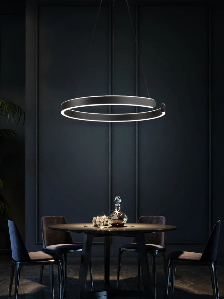 lustre moderne minimaliste nordique anneau lumière luxe