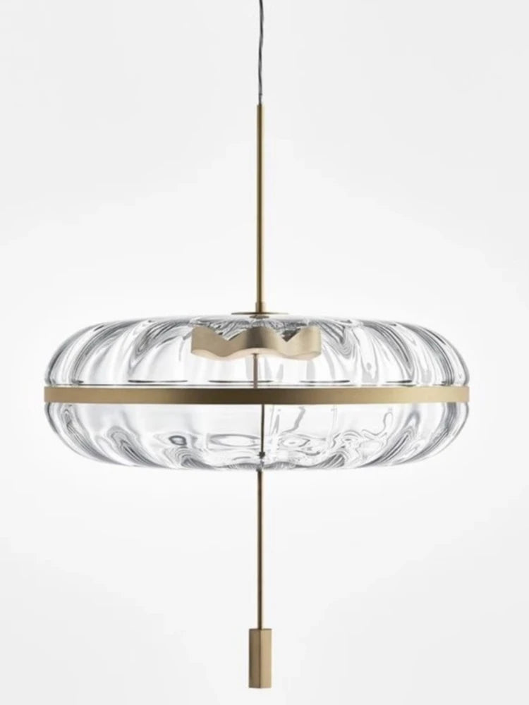 lustre circulaire en verre design nordique pour bar et restaurant