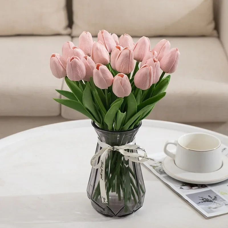 bouquet de tulipes artificielles luxe pour décoration intérieure et mariage