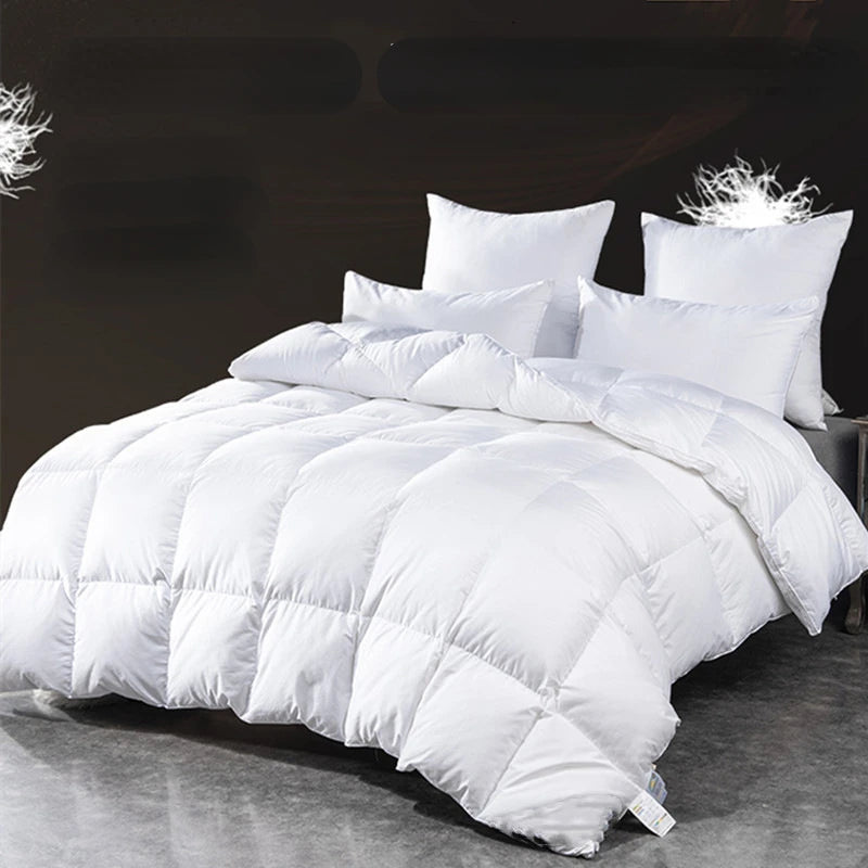 couette en duvet d'oie blanche luxe pour l'hiver