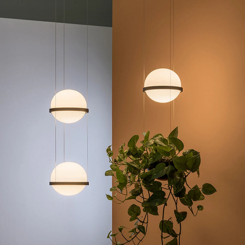 lustre moderne nordique à plantes avec pot de fleur led