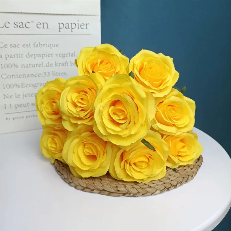 bouquet de roses artificielles pour mariage et décoration intérieure