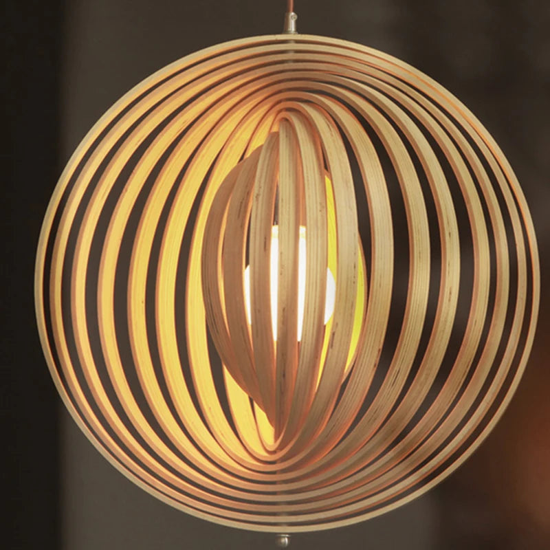 suspension en bois design nordique pour restaurant