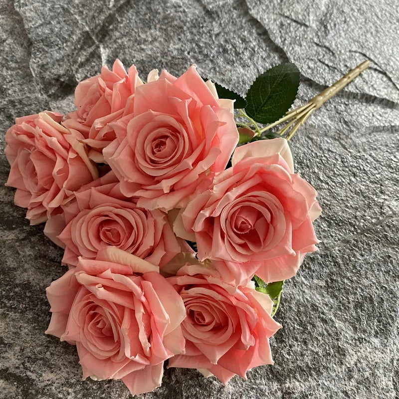 rose artificielle en soie pour décoration et photographie de mariage