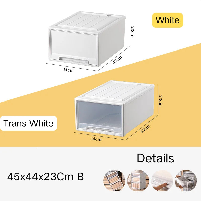 tiroirs empilables en plastique transparent pour rangement pratique