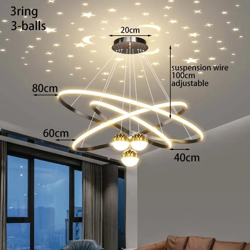 lustre led moderne ciel étoilé pour décoration intérieure