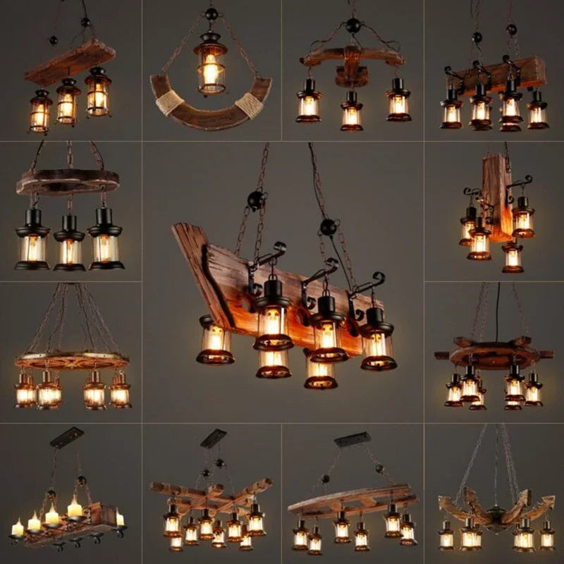 lustre vintage style loft suspension industrielle décorative