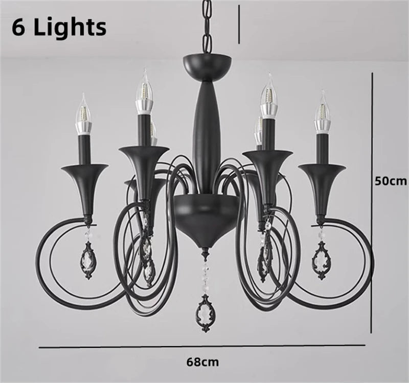 lustre en fer de style campagnard européen et américain pour intérieur