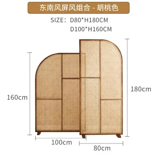 paravent en rotin japonais pour espace de vie modulaire