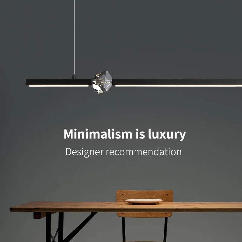 lustre led long moderne minimaliste luminaire décoratif