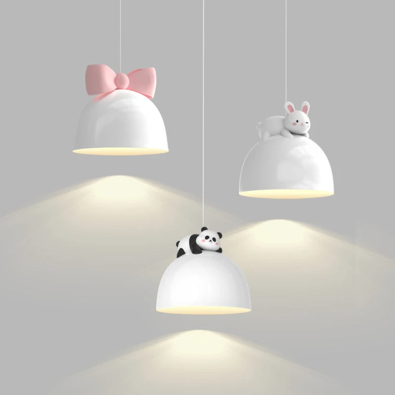 lustre mignon pour chambre d'enfant avec nœud lapin