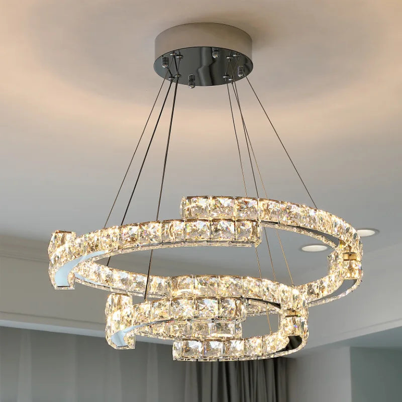 Modern Luxury K9 Crystal Led Chandelier In Dining Room, Nordic Living Room, Kitchen Lights, Bar, Bedroom Lighting Chandelier