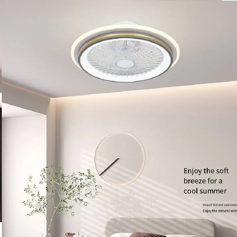 plafonnier moderne silencieux avec ventilateur et lumière télécommandé