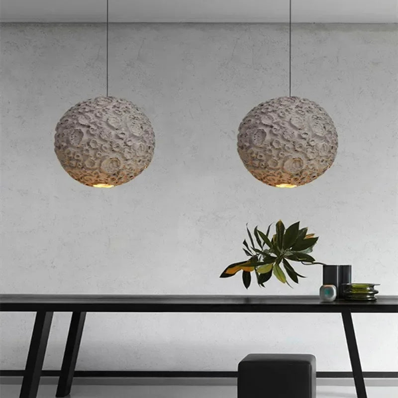 Japanese Wabi Sabi Style Chandelier Living Room Lamp Dining Room Coffe Store Planet Designer Grey Pendant Lamps Loft Decor Light