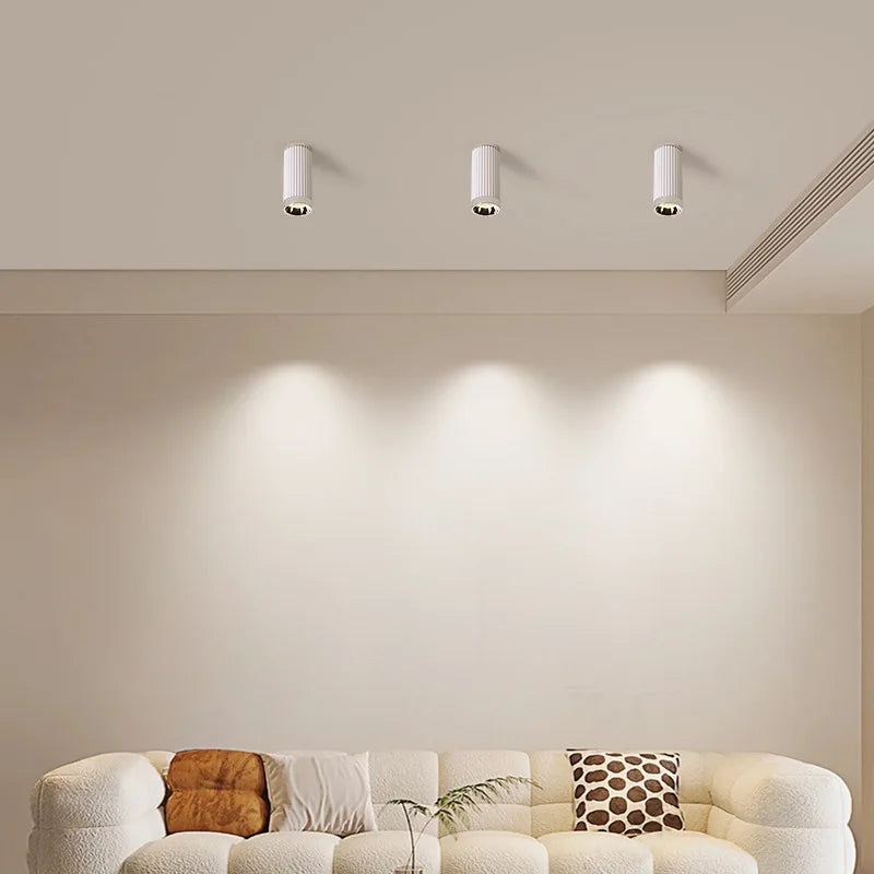 Creative Living Room LED Spotlight Roman Columns Design Ceiling Downlight for Hallway Aisle Entrance Stair White Chrome Gold