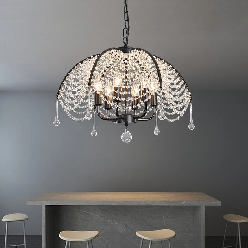 lustre moderne en cristal pour décoration intérieure élégante et lumineuse