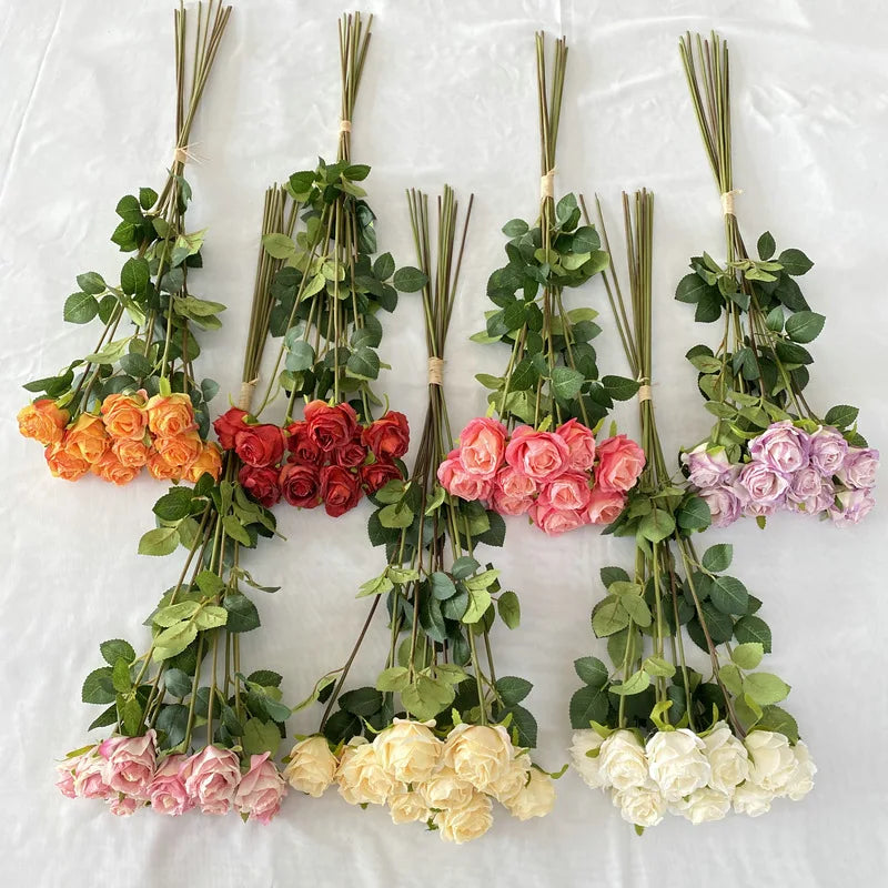 bouquet de roses artificielles pour décoration de mariage et jardin