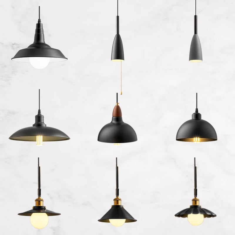 suspension minimalistes nordiques loft en bois et fer