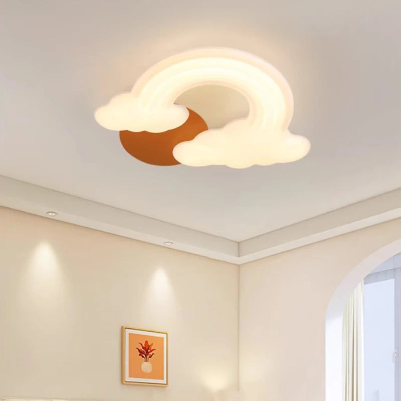 plafonnier romantique nuage arc-en-ciel pour enfant décoratif et moderne