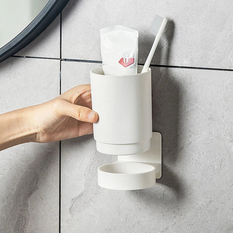 porte-brosse à dents mural sans perçage pour salle de bain rangement pratique