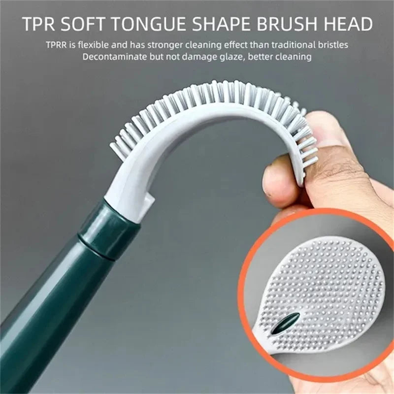 brosse de toilette à long manche avec support pour nettoyage efficace