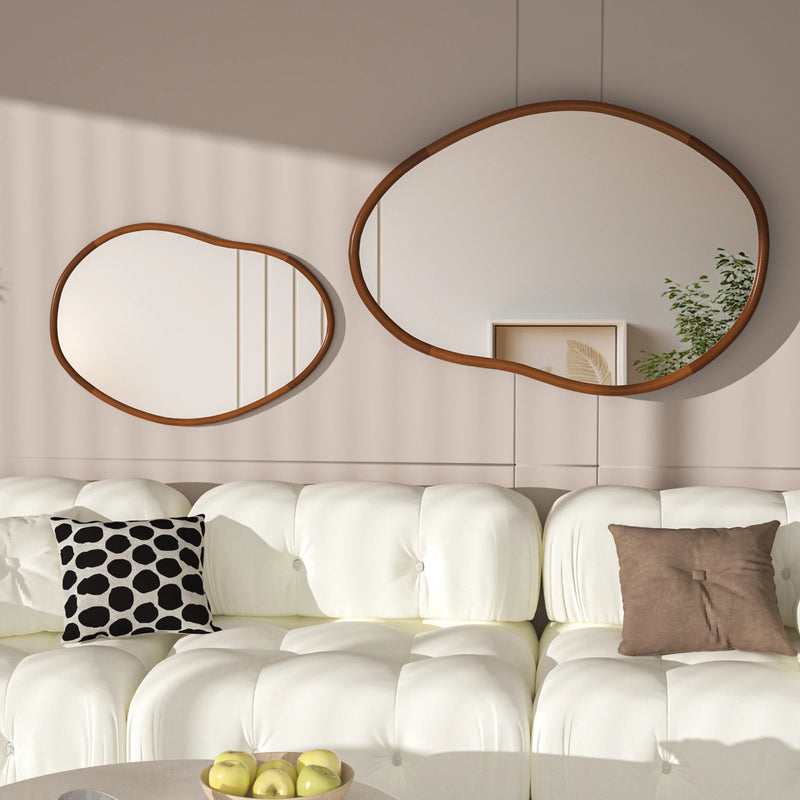 miroir mural décoratif grand format en bois massif