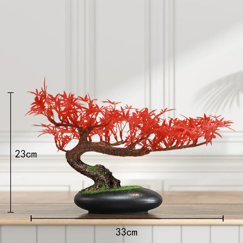 décoration intérieure faux arbre bonsaï style chinois pour un paysage apaisant