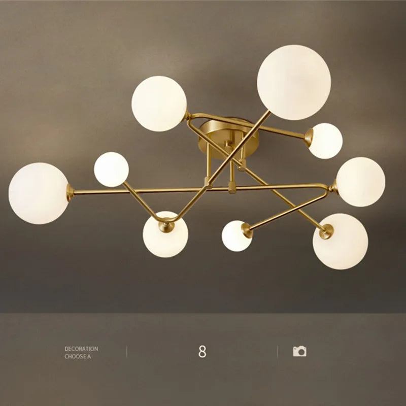 lustre moderne en cuivre design pour intérieur élégant