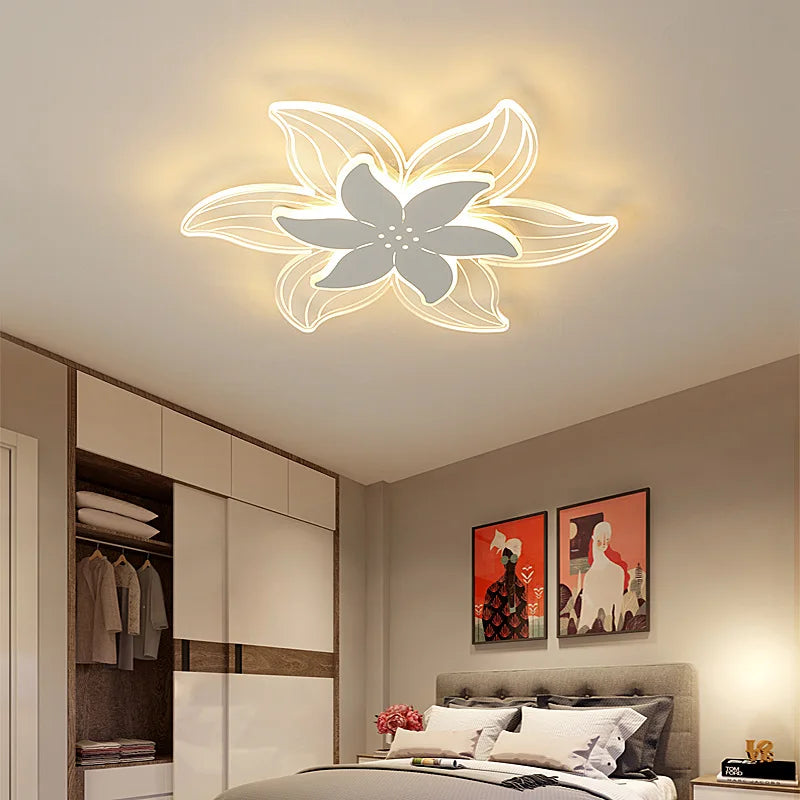 plafonnier led art déco fleuri pour bureau et étude