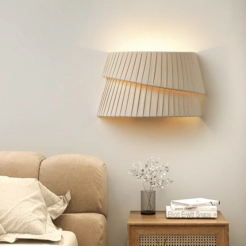 lustre minimaliste en tissu fait main style wabi sabi