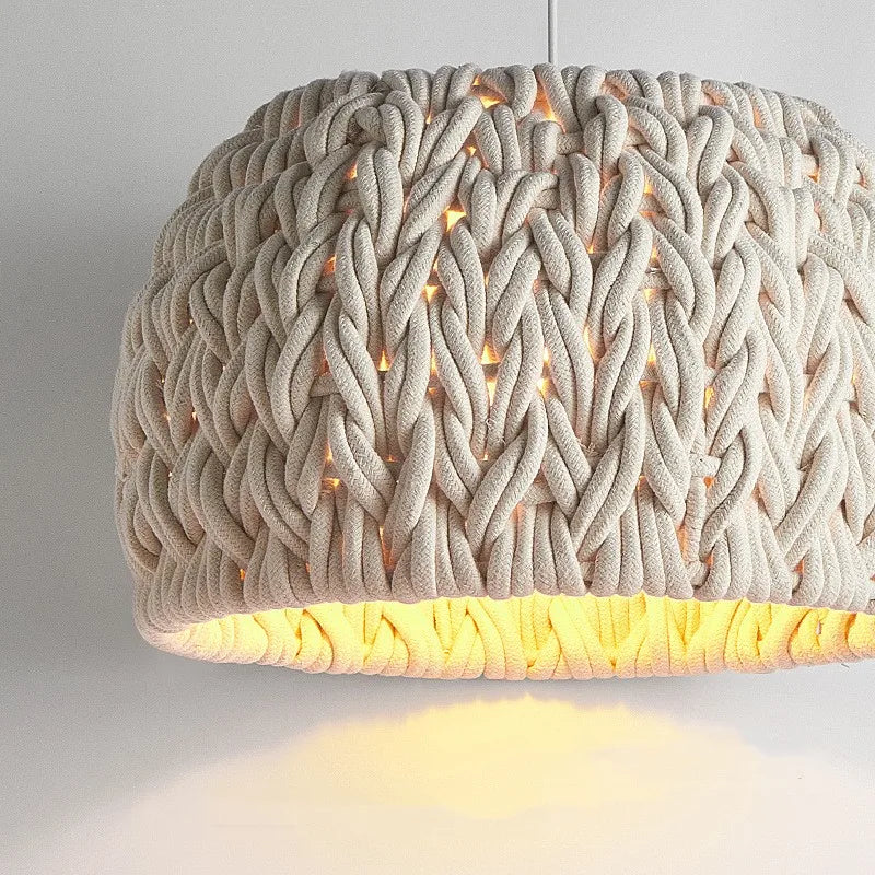 lustre nordique wabi sabi tricoté corde minimalisme led