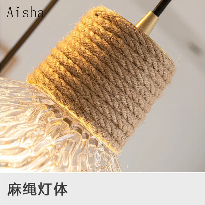 lustre nordique japonais trois têtes design créatif intérieur suspendu