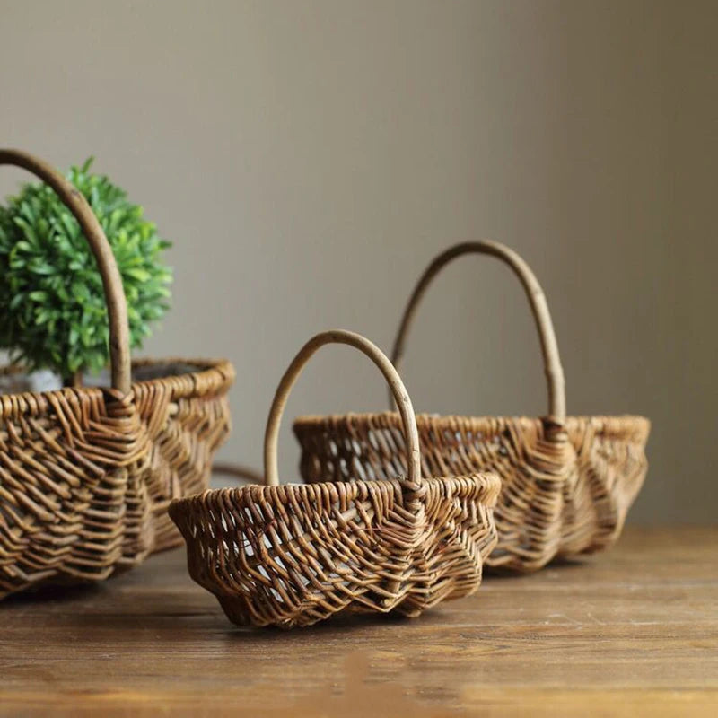 panier tissé à la main pour fruits et légumes rangement et pique-nique