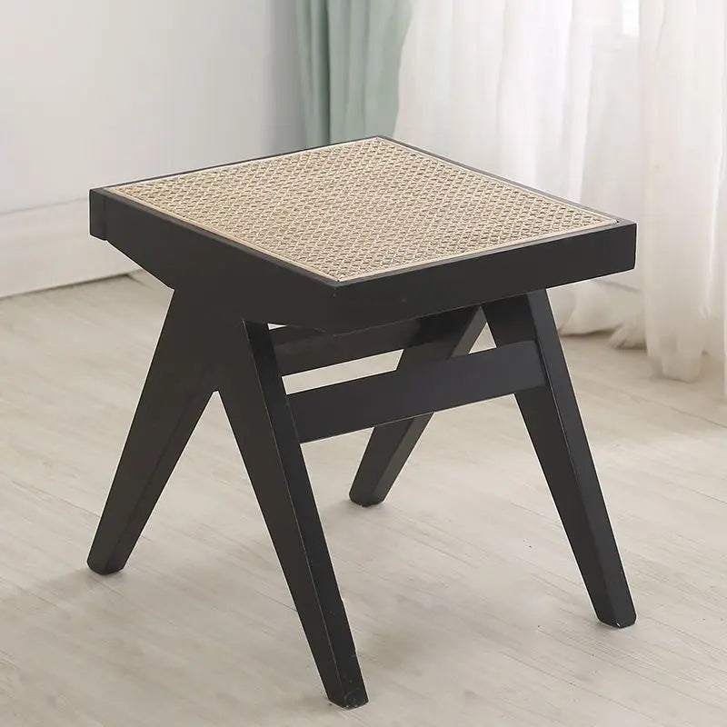 tabouret en rotin véritable style nordique pour changer de chaussures