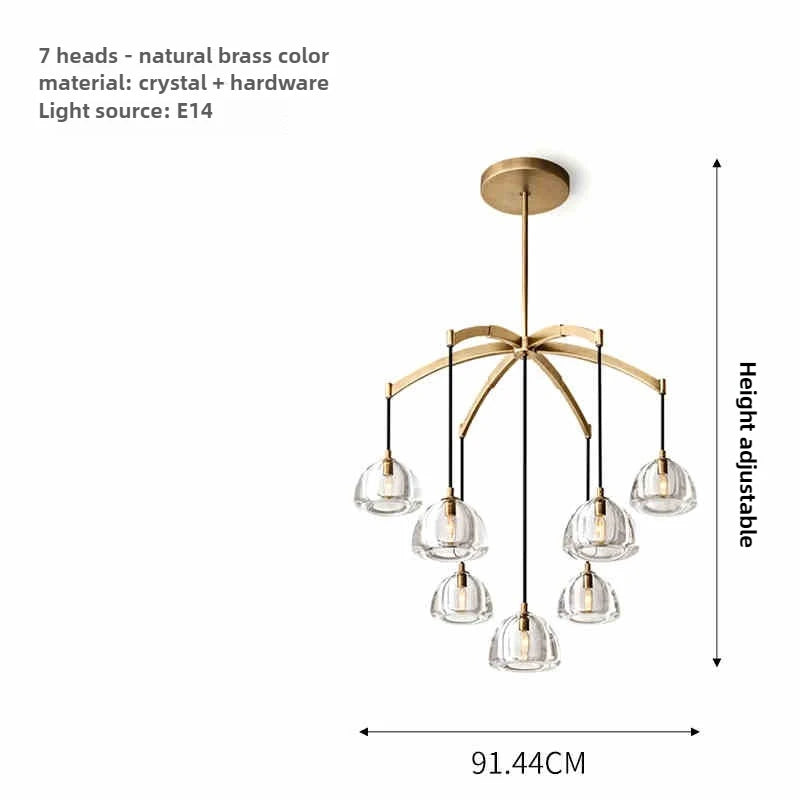 lustre moderne en cristal géométrique pour intérieur luxueux