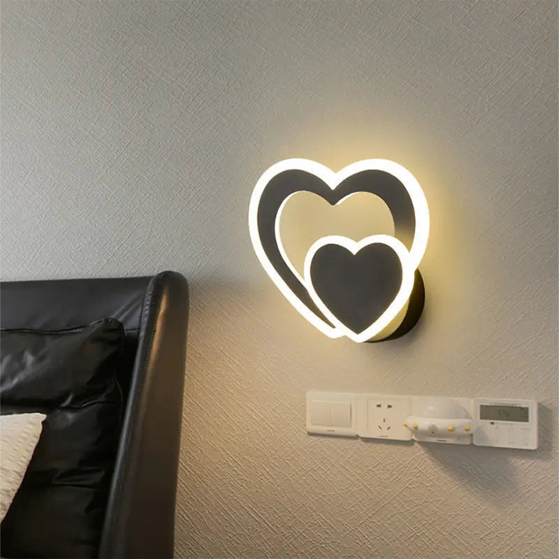 applique murale led design coeur nordique moderne