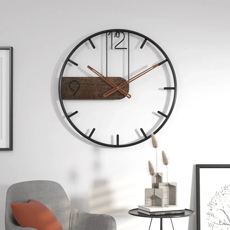 horloge murale nordique 3D en métal pour décoration moderne