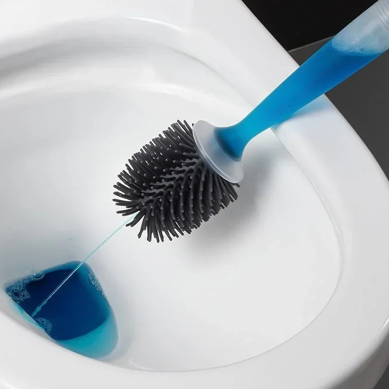 ensemble de brosses rechargeables pour nettoyage en silicone avec support mural