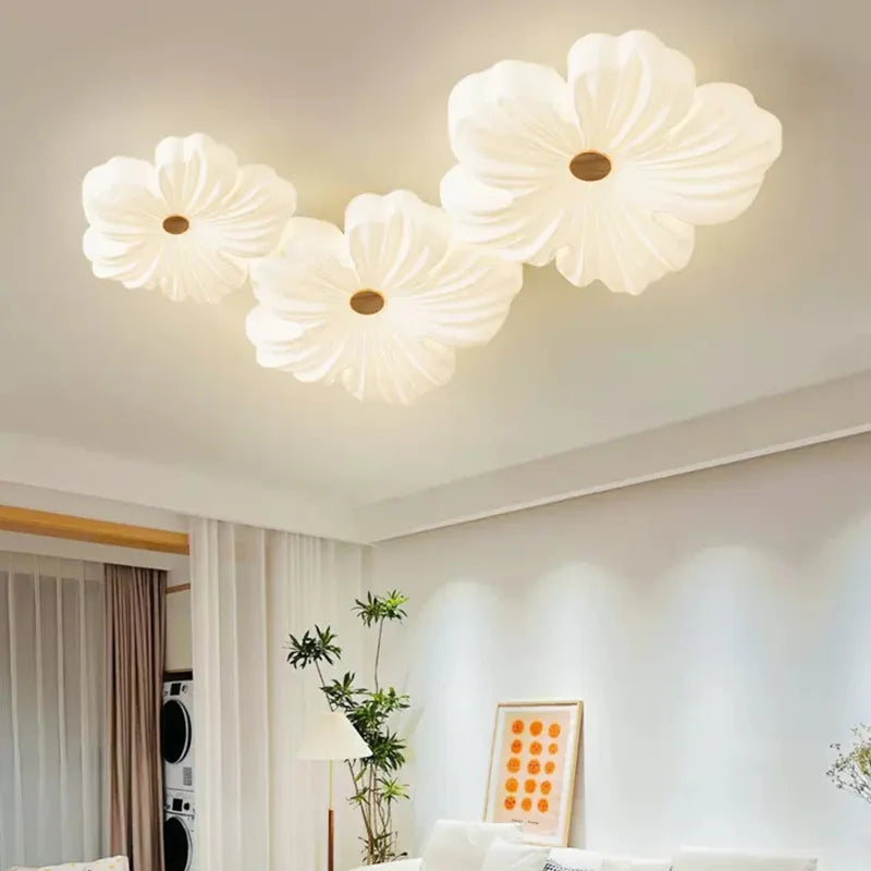 plafonnier moderne à leds en forme de fleur pour décoration intérieure