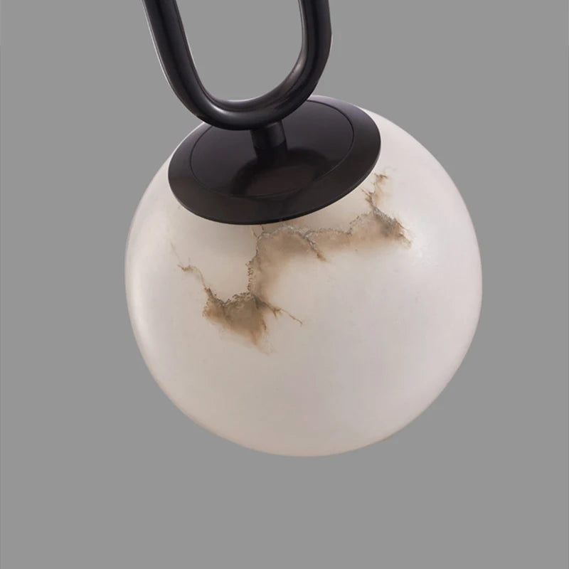 lampe suspendue led en laiton et marbre naturel décorative réglable