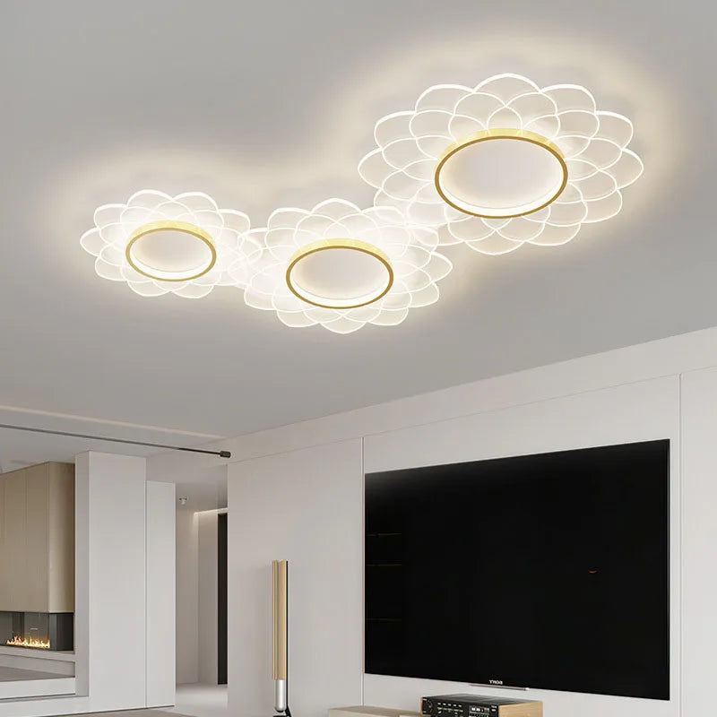 plafonnier led spot design floral en acrylique pour décoration intérieure