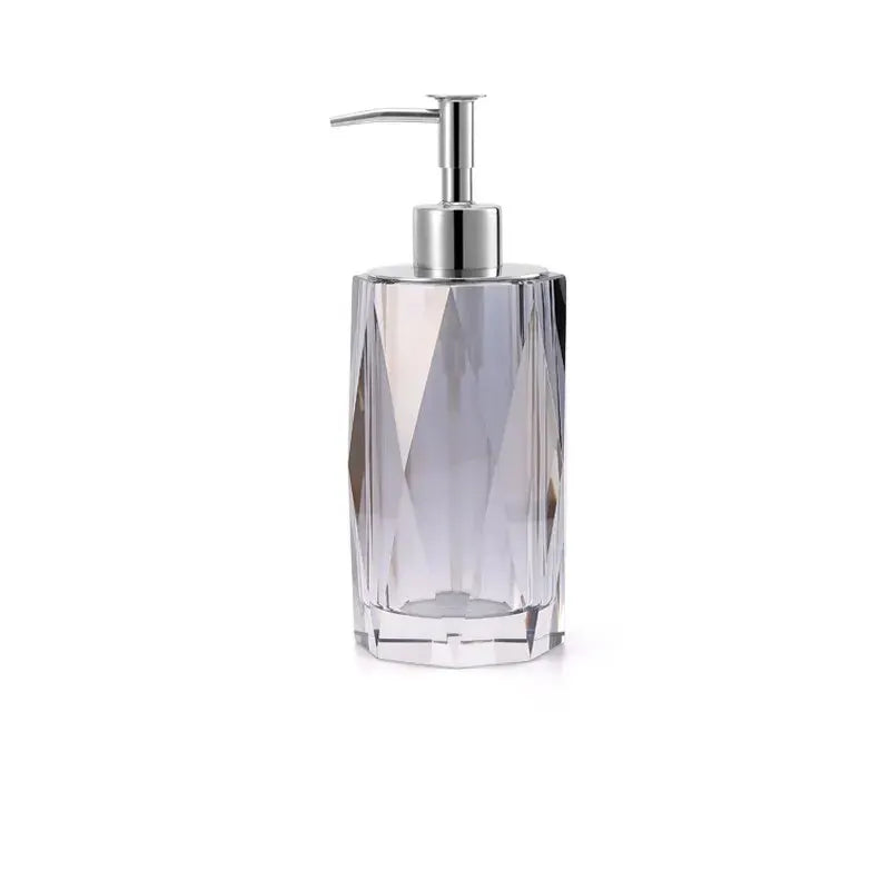 distributeur de savon liquide en cristal transparent pour salle de bain