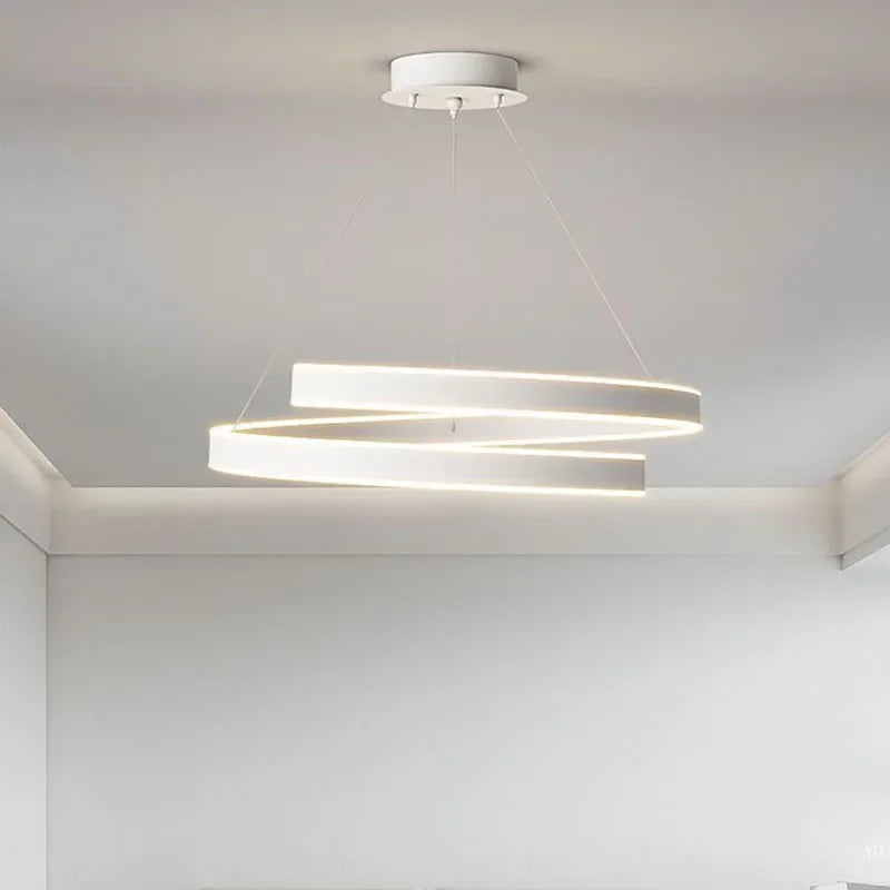 lustre moderne en spirale à LED pour décoration intérieure