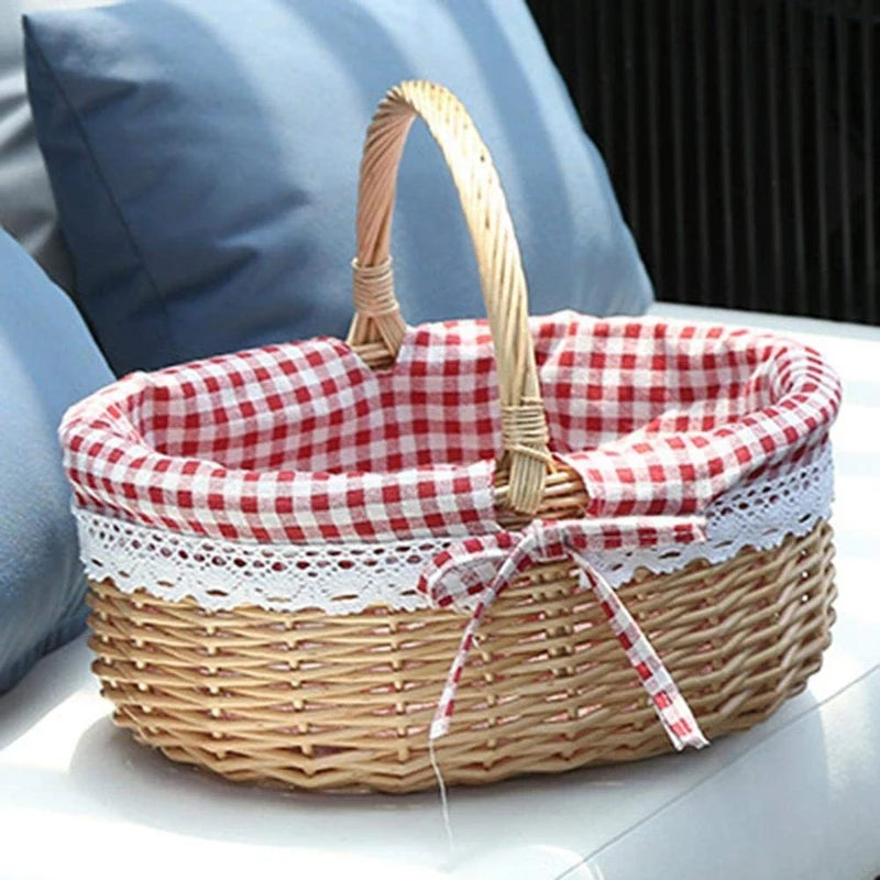 panier en osier ovale pour pique-nique mariage ou cadeau